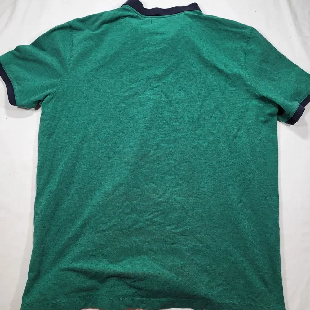 Banana Republic Men's XXL Tall Green Performance Pique Short Sleeve Polo‎